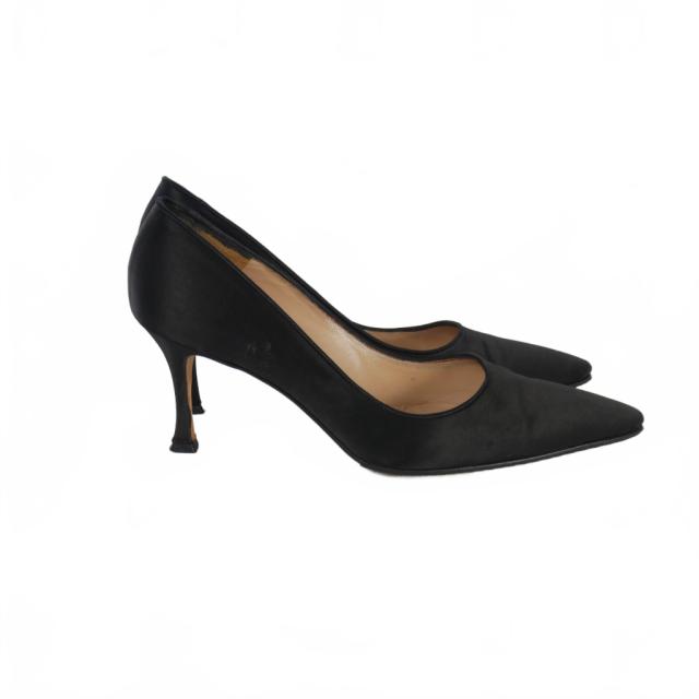 中古】マノロブラニク MANOLO BLAHNIK サテン ヒールパンプス ポイン