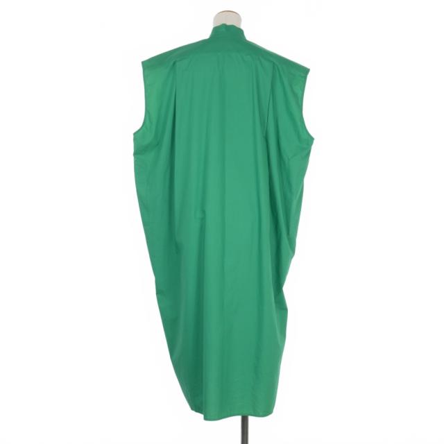 【中古】バレンシアガ BALENCIAGA オーバーサイズ ノースリーブシャツ ワンピース 34 緑 グリーン 457252 TUB02