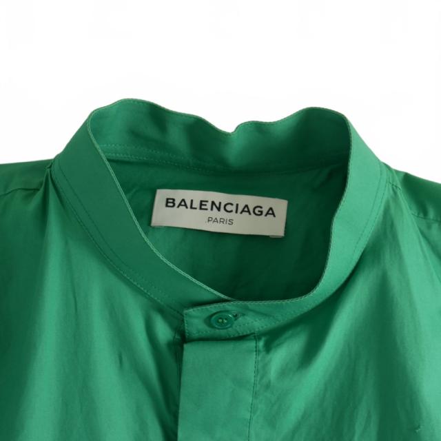 【中古】バレンシアガ BALENCIAGA オーバーサイズ ノースリーブシャツ ワンピース 34 緑 グリーン 457252 TUB02