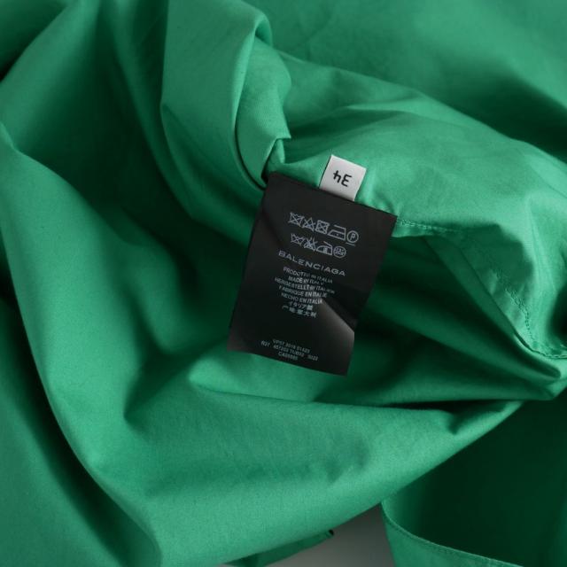 【中古】バレンシアガ BALENCIAGA オーバーサイズ ノースリーブシャツ ワンピース 34 緑 グリーン 457252 TUB02