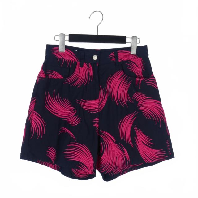 【中古】ドリスヴァンノッテン DRIES VAN NOTEN 16SS 刺繍 ショートパンツ 27 ネイビー ピンク レディース