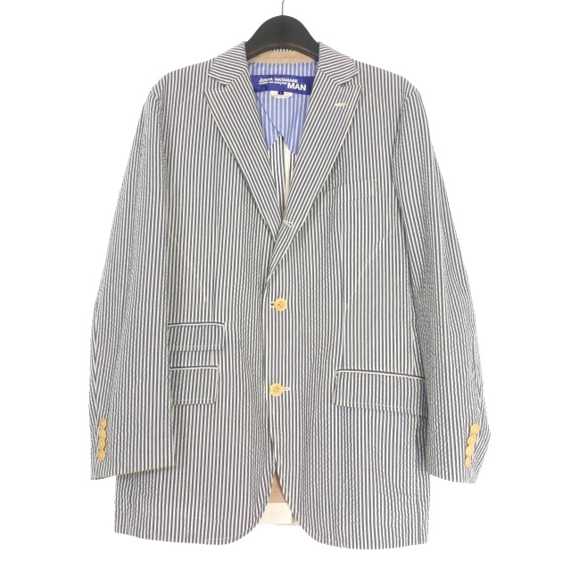 【中古】ジュンヤワタナベマン JUNYA WATANABE MAN コムデギャルソン シアサッカー ストライプジャケット ブレザー