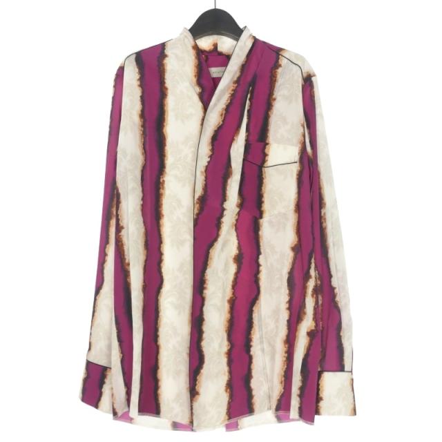 【中古】ベッドフォード BED J.W. FORD 19AW Stripe Ogami Shirt ver.2 ストライプ ノーカラーシャツ 長袖 1