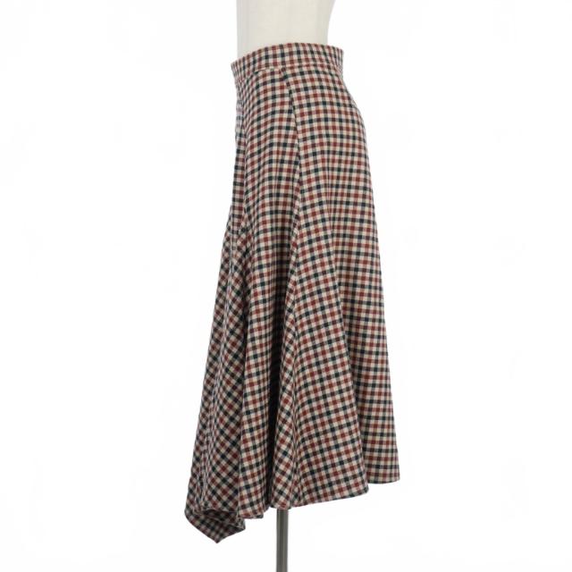 【中古】ジェイダブリューアンダーソン JWアンダーソン J.W.ANDERSON チェック柄 アシンメトリーヘム フレアスカート