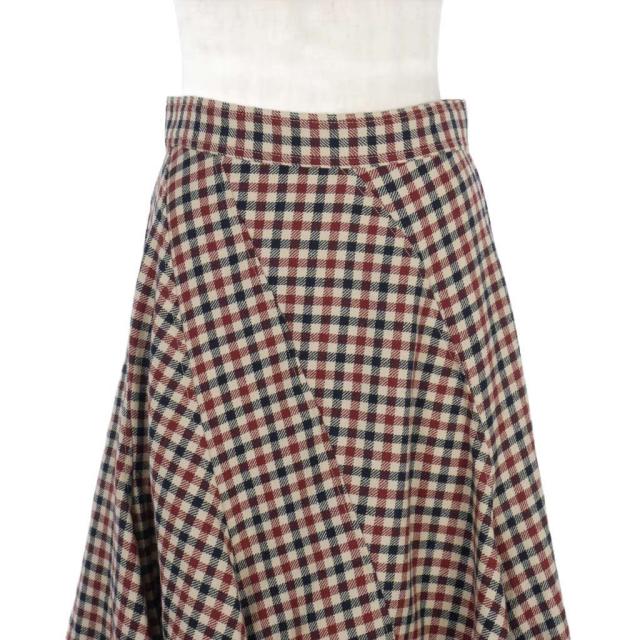 【中古】ジェイダブリューアンダーソン JWアンダーソン J.W.ANDERSON チェック柄 アシンメトリーヘム フレアスカート