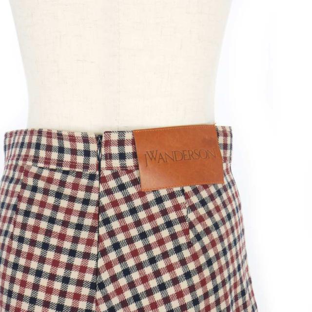 【中古】ジェイダブリューアンダーソン JWアンダーソン J.W.ANDERSON チェック柄 アシンメトリーヘム フレアスカート