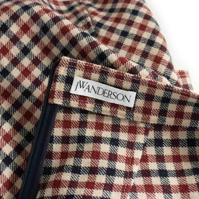 【中古】ジェイダブリューアンダーソン JWアンダーソン J.W.ANDERSON チェック柄 アシンメトリーヘム フレアスカート