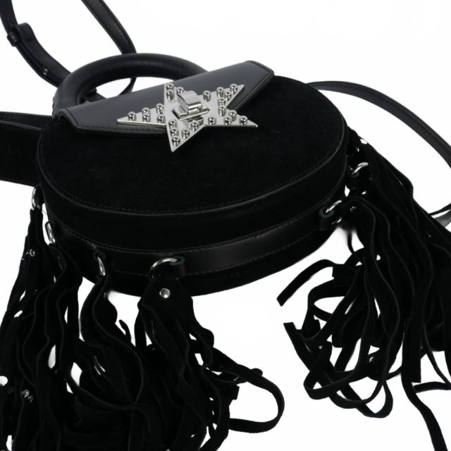 【中古】サラーミラノ SALAR MILANO フリンジ ショルダーバッグ レザー スエード 黒 ブラック レディース 中古】サラーミラノ SALAR MILANO フリンジ ショルダーバッグ レザー