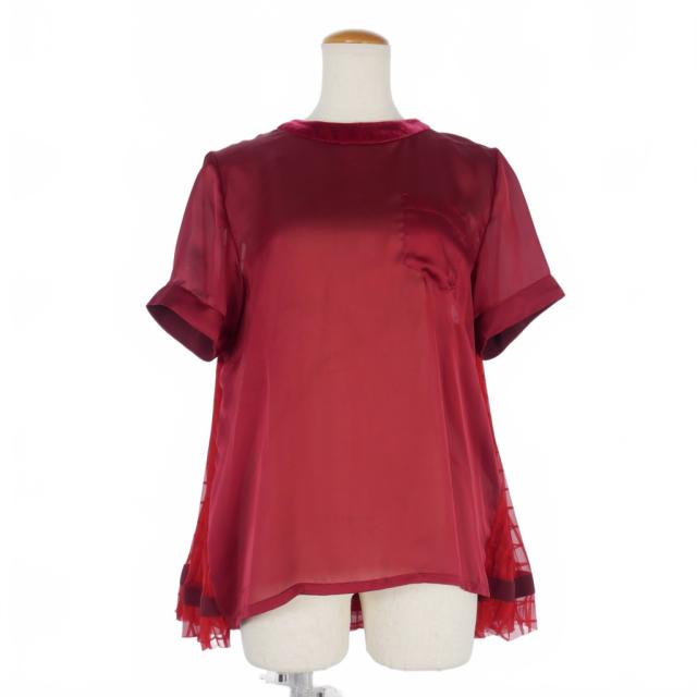 サカイ 22-06291 赤 ｼｮﾙﾀﾞｰｶｯﾄ ﾆｯﾄ 2 sacai ショートコート 赤 サイズ2