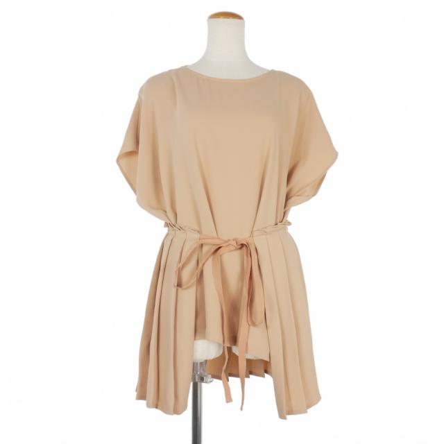 【中古】エムエムシックス メゾンマルジェラ MM6 Maison Margiela 20SS ペプラム プリーツ トップス ブラウス 半袖 36