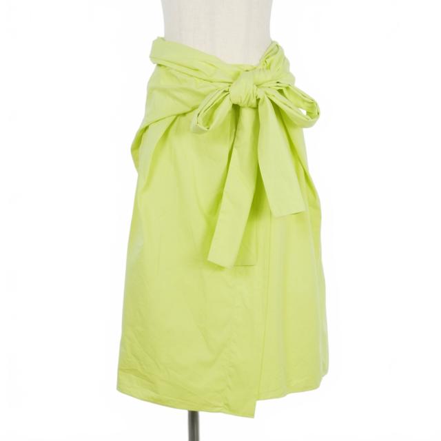 【中古】ドリスヴァンノッテン DRIES VAN NOTEN ネオンカラー ラップスカート リボン 34 黄色 イエロー レディース