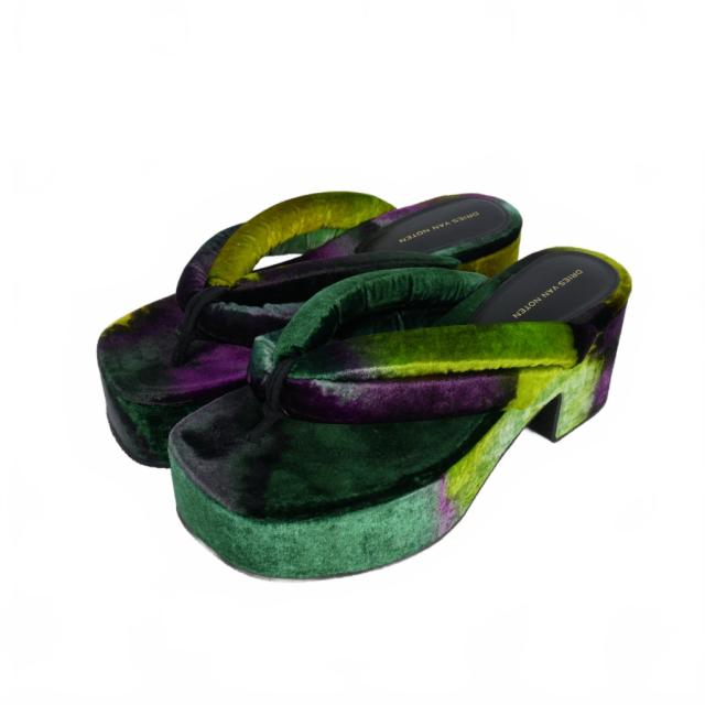 dries van noten 22SS ベルベットサンダル ベロア 割引