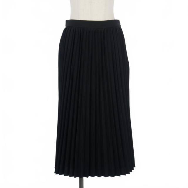 【中古】バレンシアガ BALENCIAGA 17AW プリーツ ロングスカート ミディ丈 36 黒 ブラック 2018 492323 TWD01