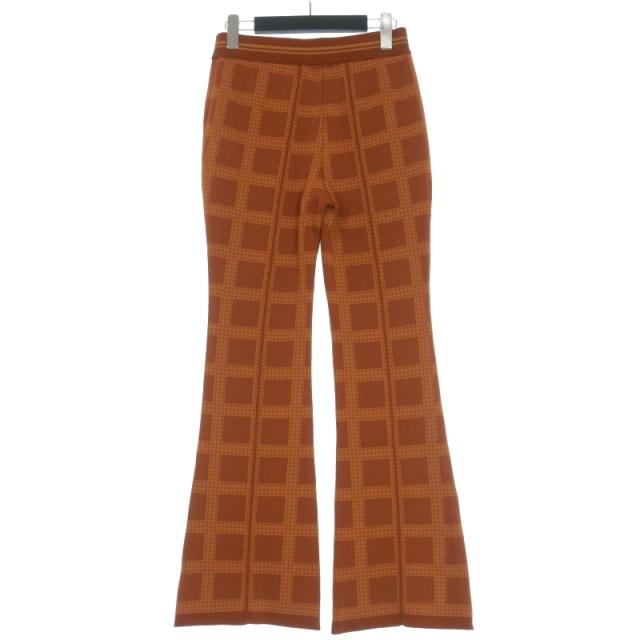 【中古】マメクロゴウチ  Mame Kurogouchi 23SS Multi Plaid Geometric Knit Trousers フレアスラックパンツ 2 中古】マメクロゴウチ Mame Kurogouchi 23SS Multi Plaid Geometric