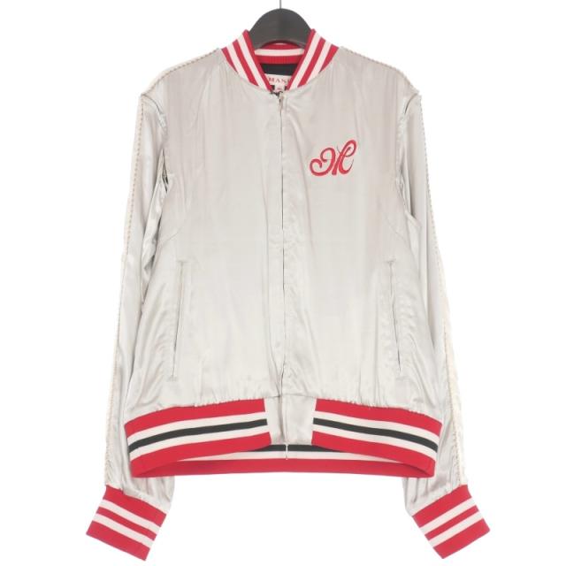 【中古】未使用品 エムエーエスユー MASU 23SS SUKA JACKET スカジャン ブルゾン 46 シルバー MMSS-BL0923 メンズ
