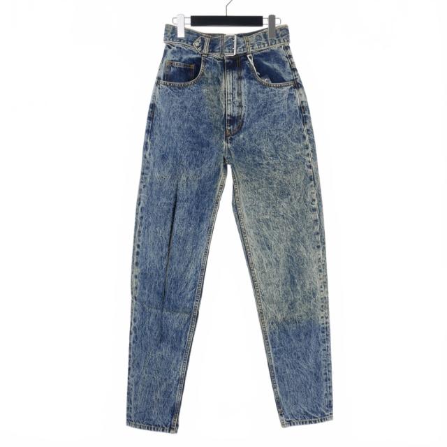 【中古】未使用品 メゾンマルジェラ Maison Margiela 21SS ベルテッド サイドカット デニムパンツ ブリーチ加工 36