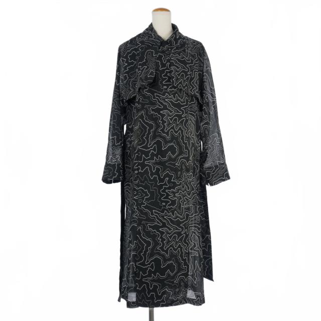 サテン トレンチ コート レディース ワンピース ロング ロング丈 肩