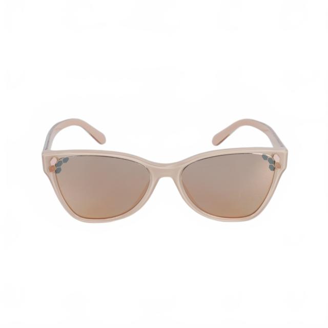 【中古】ブルガリ BVLGARI キャットアイ サングラス ミラーレンズ ピンクベージュ 8208 5456/4Z レディース 中古】ブルガリ BVLGARI キャットアイ サングラス ミラーレンズ ピンク