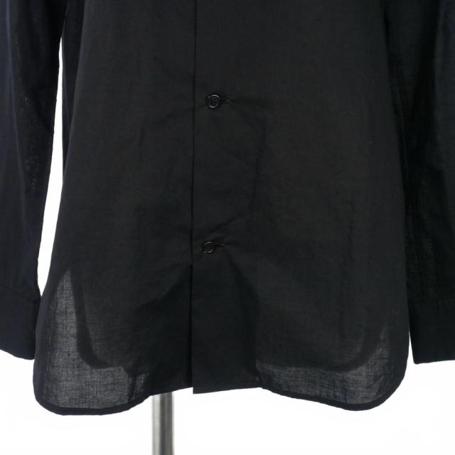 【中古】ワイズ Y's バンドカラーシャツ ブラウス 長袖 無地 コットン サイズ1 ブラック 黒 レディース_2
