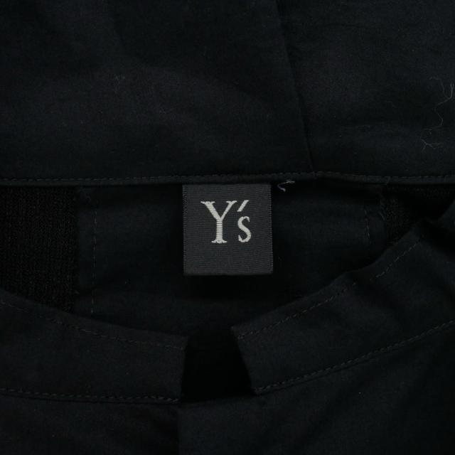 【中古】ワイズ Y's バンドカラーシャツ ブラウス 長袖 無地 コットン サイズ1 ブラック 黒 レディース_6