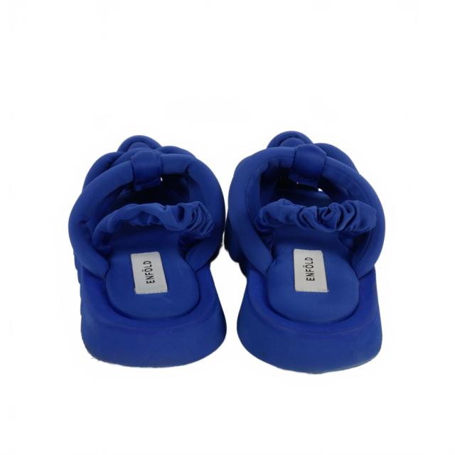 中古】エンフォルド ENFOLD パデッド サンダル 中綿 38 青 ブルー