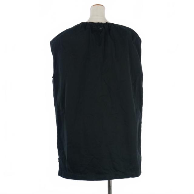 【中古】エムエムシックス メゾンマルジェラ MM6 24AW ギャザーワンピース ノースリーブ ベスト カットソー 38 黒 中古】エムエムシックス メゾンマルジェラ MM6 24AW ギャザー