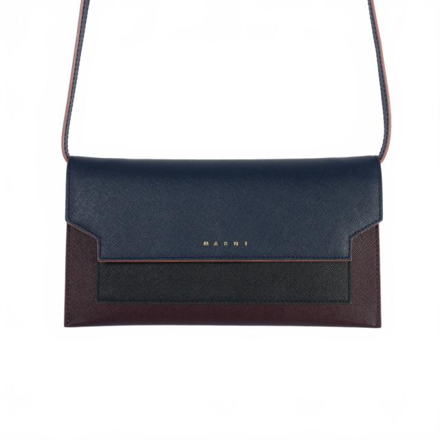 MARNI マルニ TRUNK トランク ロゴ ショルダーウォレット 長財布 中古】マルニ MARNI TRUNK トランク ロゴ ショルダーウォレット 長財布
