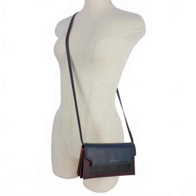 中古】マルニ MARNI TRUNK トランク ロゴ ショルダーウォレット 長財布