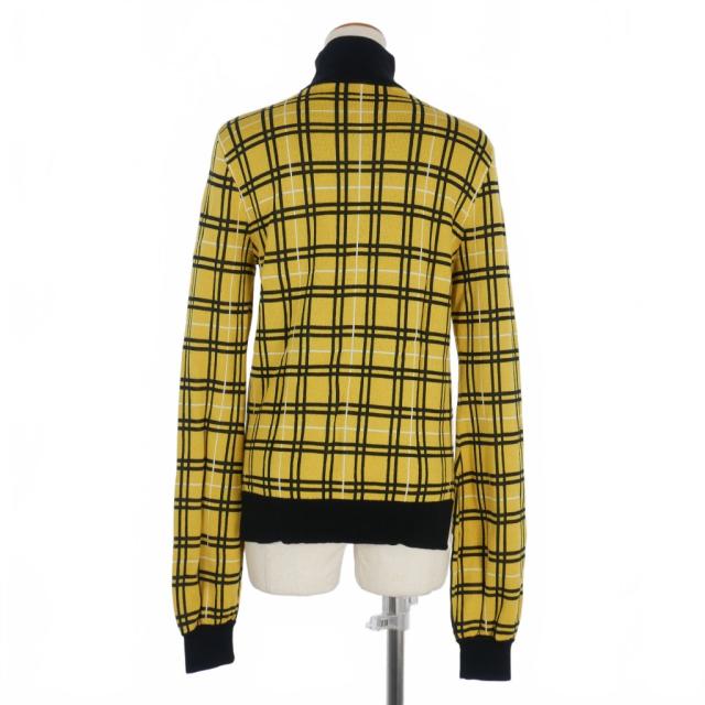 【中古】マルニ MARNI 23AW チェック柄 ハイネックニット セーター 長袖 40 黄色 黒 イエロー ブラック DVMD0167Q0_1