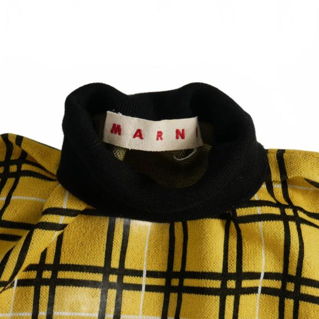 【中古】マルニ MARNI 23AW チェック柄 ハイネックニット セーター 長袖 40 黄色 黒 イエロー ブラック DVMD0167Q0_3