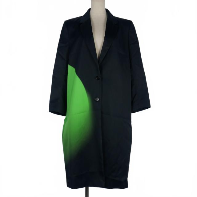 【中古】ドリスヴァンノッテン DRIES VAN NOTEN レンライ プリントロングコート ジャケット ブラック サイズ42 黒