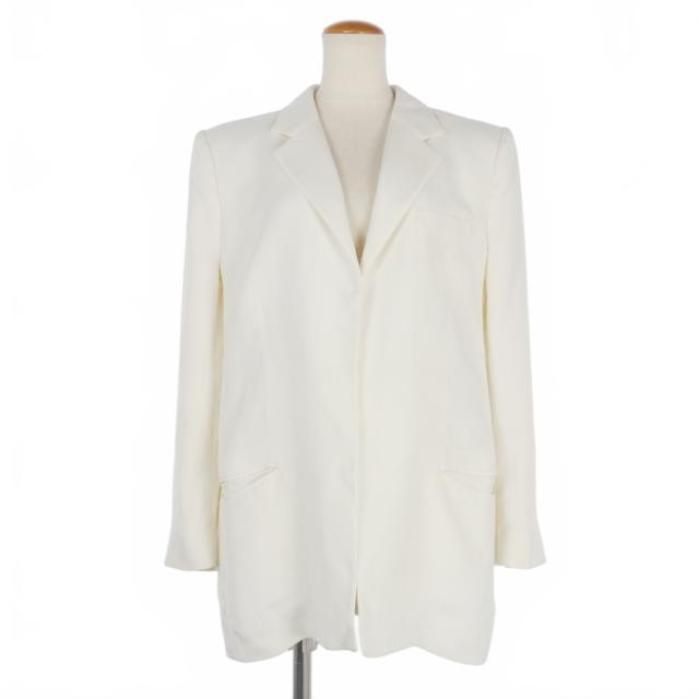 【中古】セリーヌ CELINE フィービー期 テーラードジャケット ブレザー 肩パッド入 サイズ42 白 ホワイト 25H96 / 4457