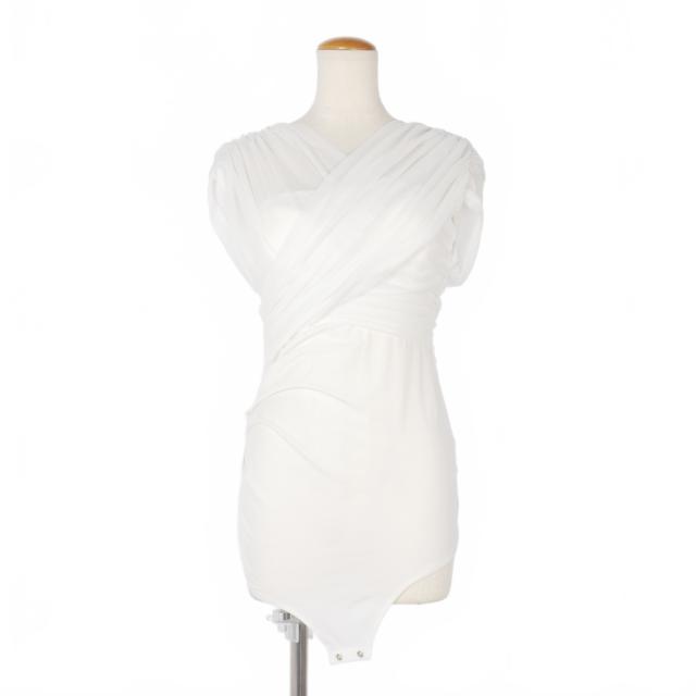 【中古】未使用品 フェティコ FETICO THE TOKYO 別注 チュールギャザー ボディスーツ トップス 2 白 ホワイト