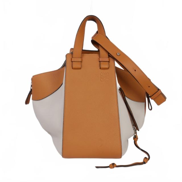 【中古】ロエベ LOEWE ハンモック スモール ショルダーバッグ  トートバッグ ホワイト ブラウン マルチカラー 0111801 レディース