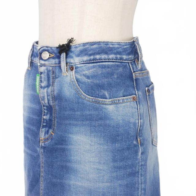 【中古】未使用品 ディースクエアード DSQUARED2 22AW MID WAIST SKIRT デニムスカート 38 インディゴ S73MA0480 中古】未使用品 ディースクエアード DSQUARED2 22AW MID WAIST SKIRT