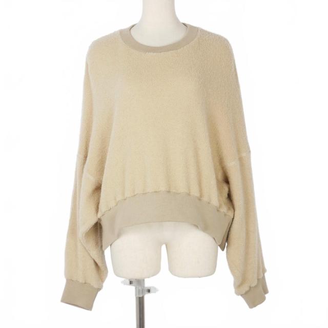 【中古】ウジョー Ujoh  ボアニット セーター 長袖 サイズ2 ベージュ U763-T02-107 レディース