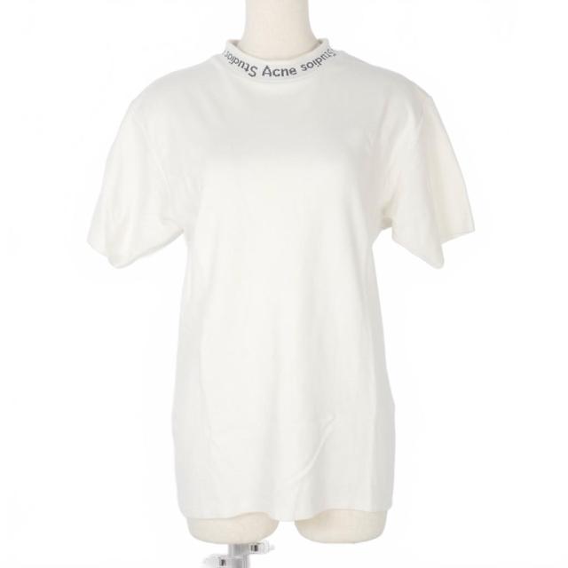 【中古】アクネ ストゥディオズ Acne Studios Tシャツ ロゴネック ハイネック トレーナー 半袖 XXS 白 ホワイト
