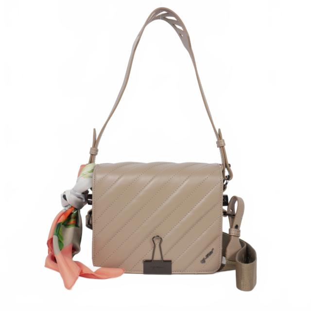 【中古】オフホワイト OFF WHITE バインダークリップ ショルダーバッグ ハンドバッグ  ベージュ レディース