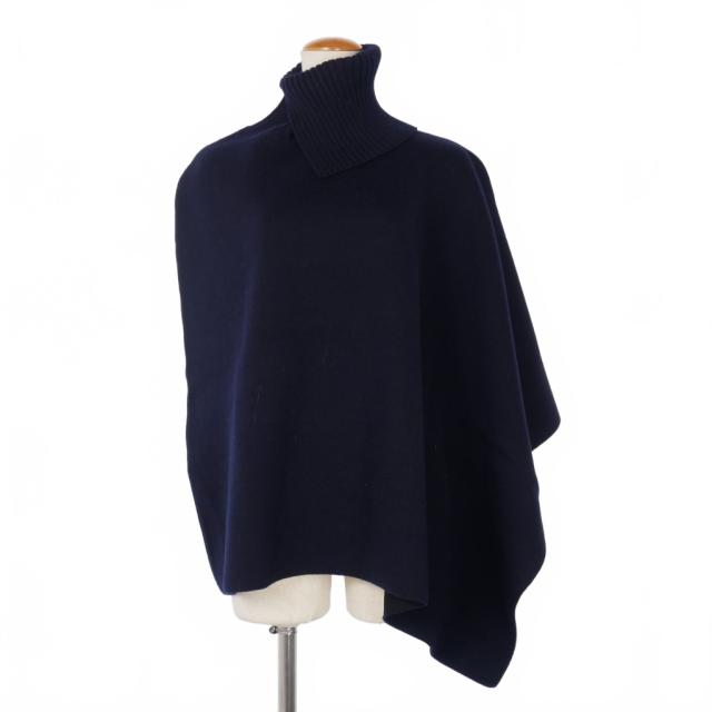 【中古】マルニ MARNI ハイネック アシンメトリー ニット ケープ 38 紺 ネイビー レディース