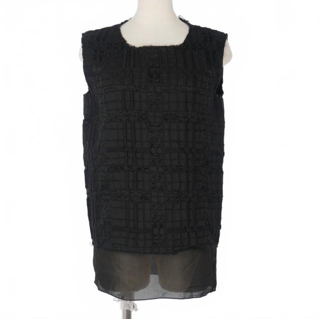 【中古】メゾンマルジェラ Maison Margiela ノースリーブ ブラウス Mサイズ ブラック 黒 レディース