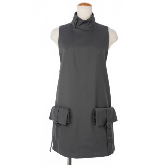 【中古】未使用品 オープンワイワイ OPEN YY 25AW カーゴ ポケット ミニドレス ワンピース S チャコールグレー
