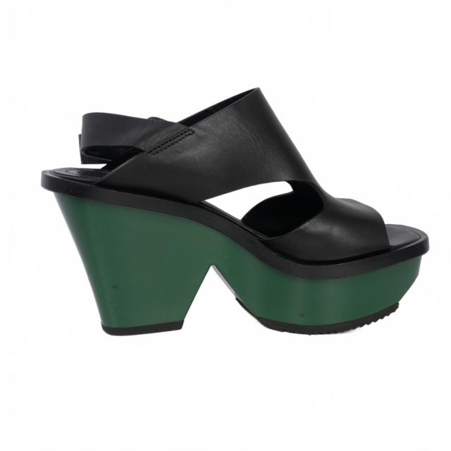 中古】マルニ MARNI クロスストラップ レザー サンダル 厚底