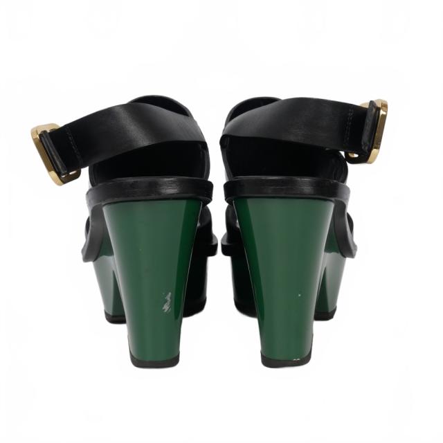 中古】マルニ MARNI クロスストラップ レザー サンダル 厚底