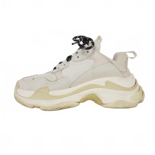 【中古】バレンシアガ BALENCIAGA TRIPLE S トリプルS ローカット スニーカー 24.5cm 白 ホワイト 524036 レディース