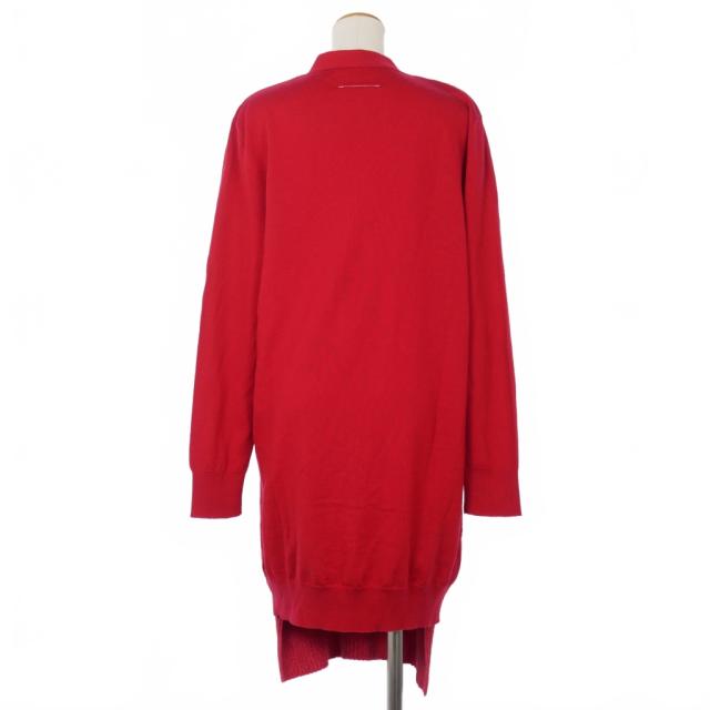 【中古】エムエムシックス メゾンマルジェラ MM6 Maison Margiela レイヤード ロングカーディガン ニット M 赤_1