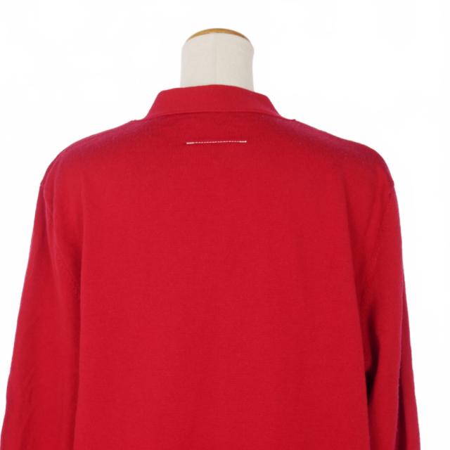 【中古】エムエムシックス メゾンマルジェラ MM6 Maison Margiela レイヤード ロングカーディガン ニット M 赤_4