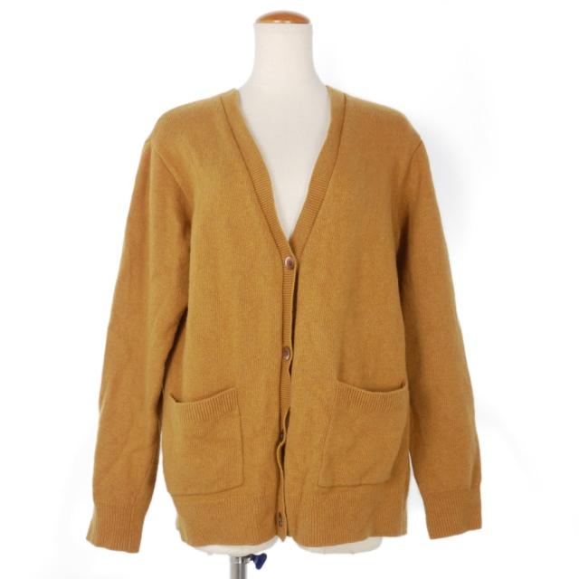 【中古】ドリスヴァンノッテン DRIES VAN NOTEN ウール カシミヤ ニット カーディガン S マスタード 茶 レディース