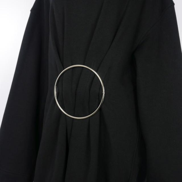 【中古】ドリスヴァンノッテン DRIES VAN NOTEN HARRIS 21AW リング付き タック スウェット チュニック S 黒 ブラック_2