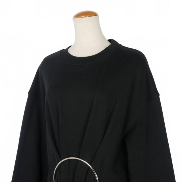 【中古】ドリスヴァンノッテン DRIES VAN NOTEN HARRIS 21AW リング付き タック スウェット チュニック S 黒 ブラック_4