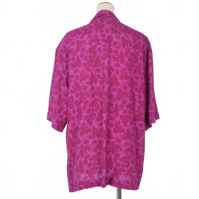 【中古】ドリスヴァンノッテン DRIES VAN NOTEN 花柄 オープンカラーシャツ 開襟 半袖 Mサイズ パープル 紫_1